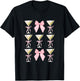 Coquette Pink Bow Martini Time Drinking Vintage Cocktails T-Shirt - T-Shirt | Black