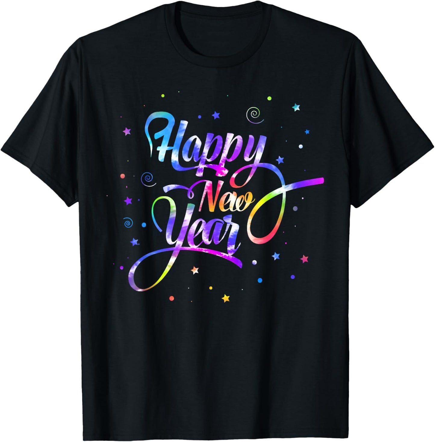 Amb Happy New Year 2025 New Year's Eve NYE Party Funny Modern Tie-Dye Black -Kids Winter Party T-Shirt - T-Shirt | Black