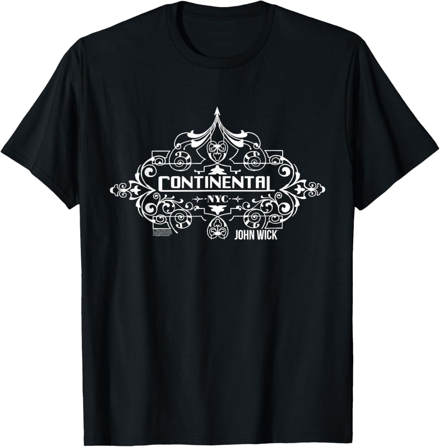 John Wick Continental White Logo Small T-Shirt - T-Shirt | Black