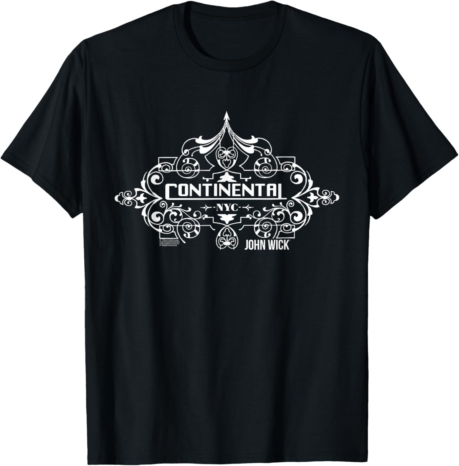 John Wick Continental White Logo Small T-Shirt - T-Shirt | Black