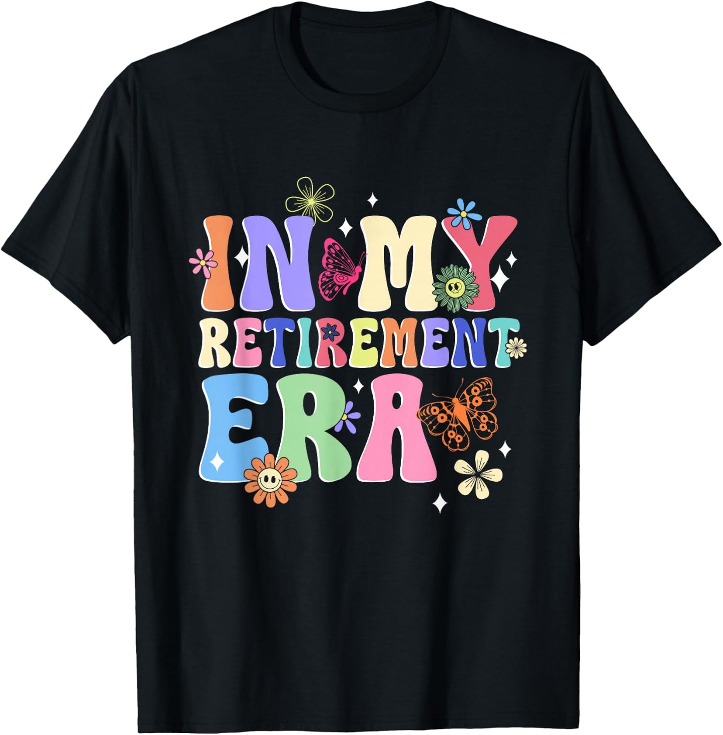 Retro Groovy in My Retirement Era Funny Retired Mom Women T-Shirt - T-Shirt | Black