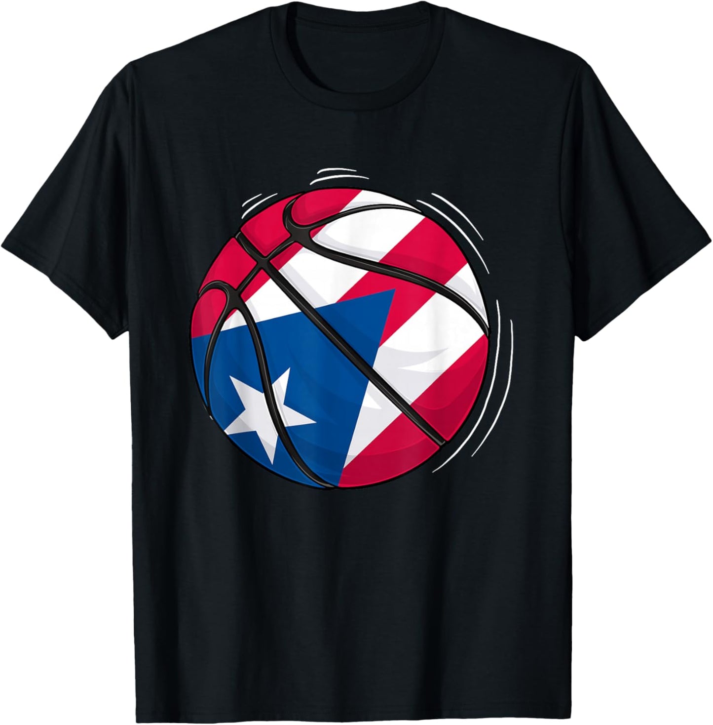 Basketball Ball With The Flag Of Puerto Rico T-Shirt - T-Shirt | Black