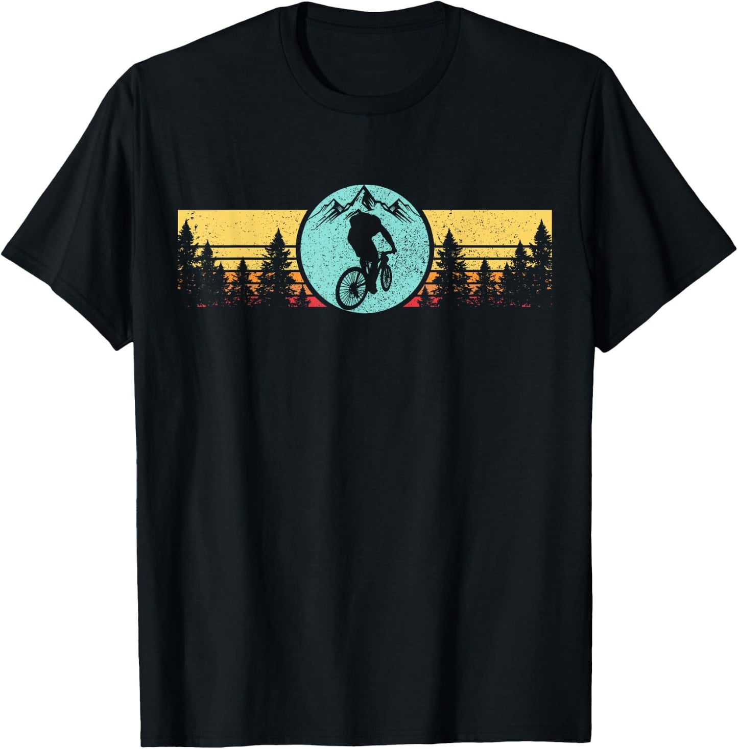 Mountain Bike Vintage Retro MTB Biking Cycling Nature T-Shirt - T-Shirt | Black