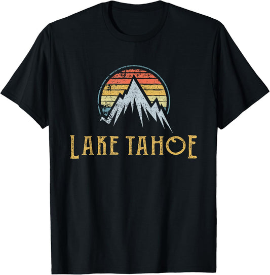 Lake Tahoe Vintage Retro T Shirt T-Shirt - T-Shirt | Black