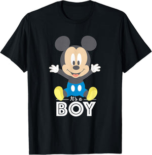 Disney Mickey Mouse It's A Boy Baby Shower T-Shirt - T-Shirt | Black