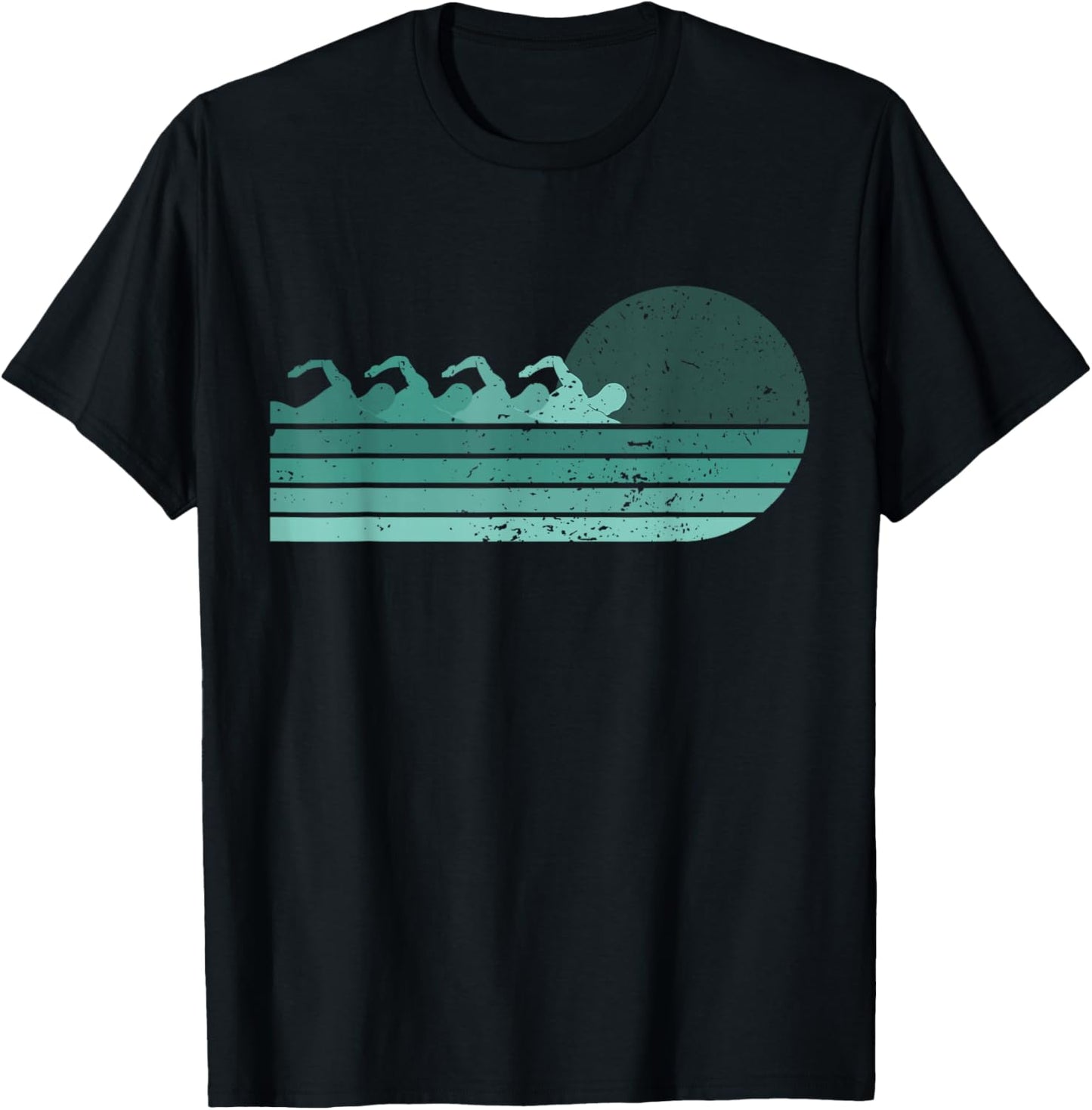 Funny Retro Swimming Swimmer Sports Coach Athlete T-Shirt - T-Shirt | Black