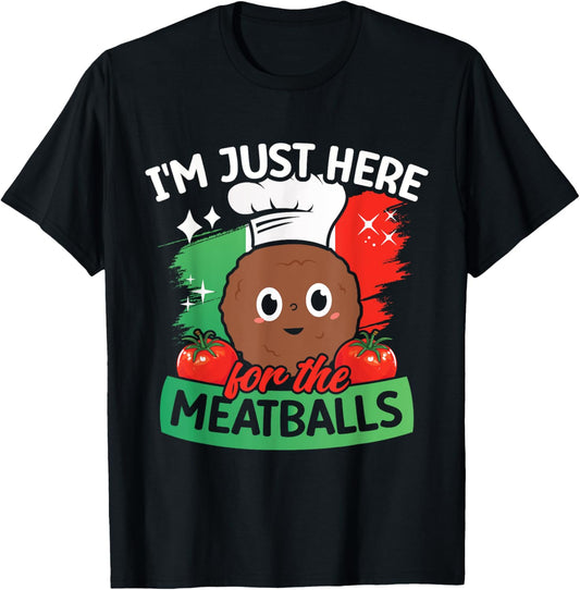 Funny Meatballs Italian Food T-Shirt - T-Shirt | Black