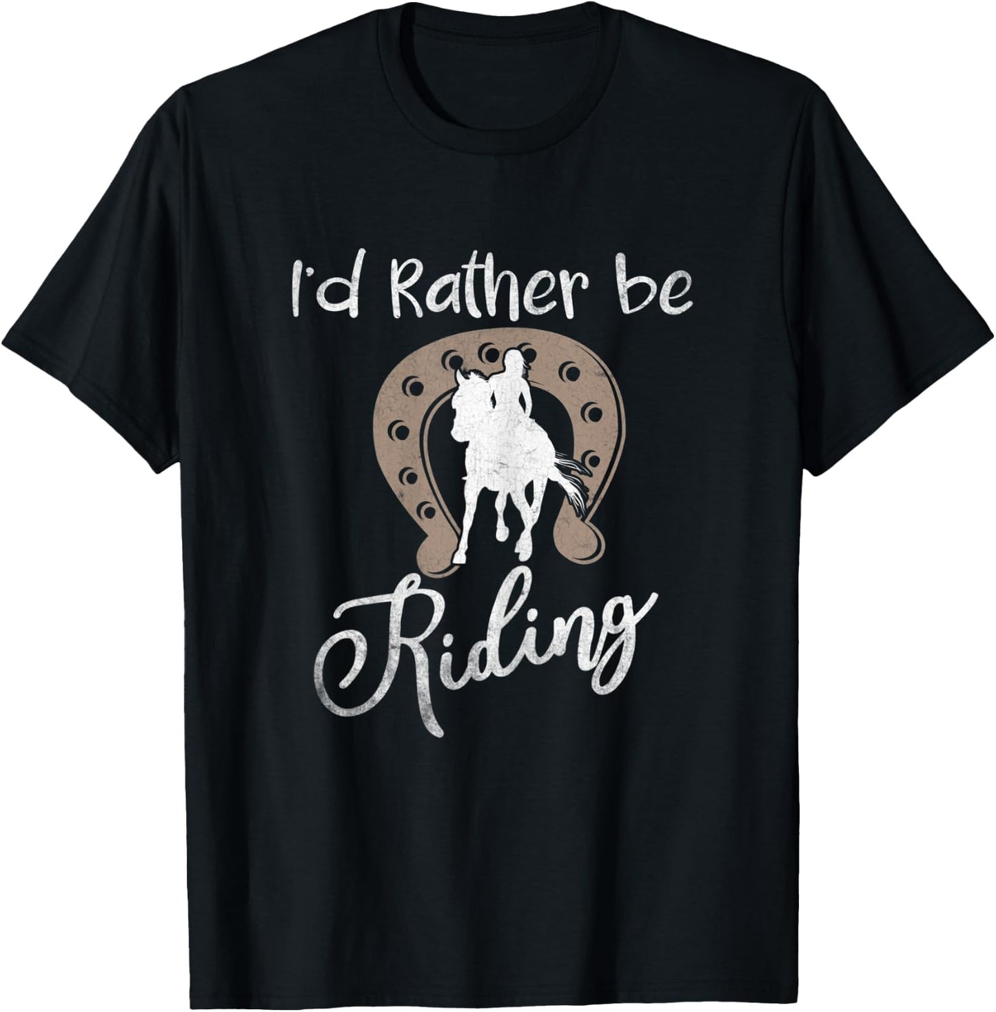 Horse Shirts Girls I'd Rather Be Riding Horseback T-Shirt - T-Shirt | Black