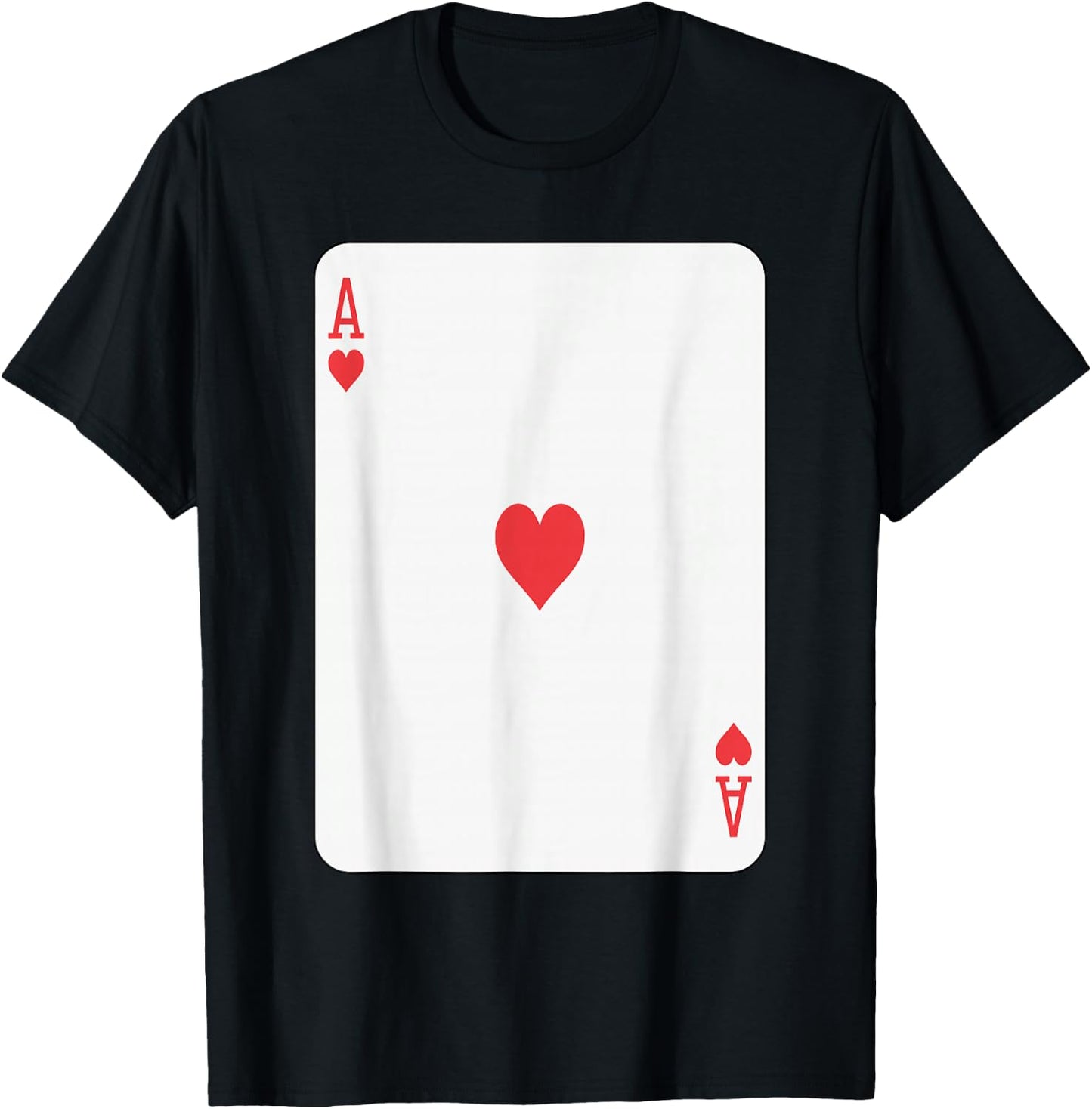 Ace of Hearts Playing Card Poker T-Shirt - T-Shirt | Black
