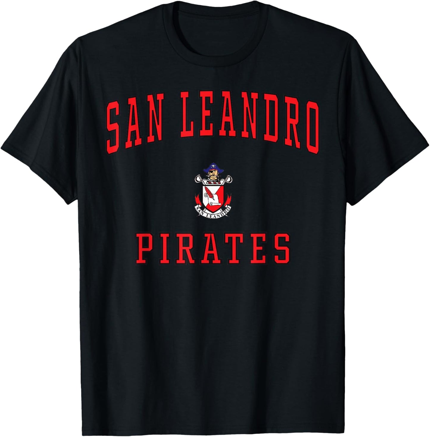 San Leandro High School Pirates C1 T-Shirt - T-Shirt | Black