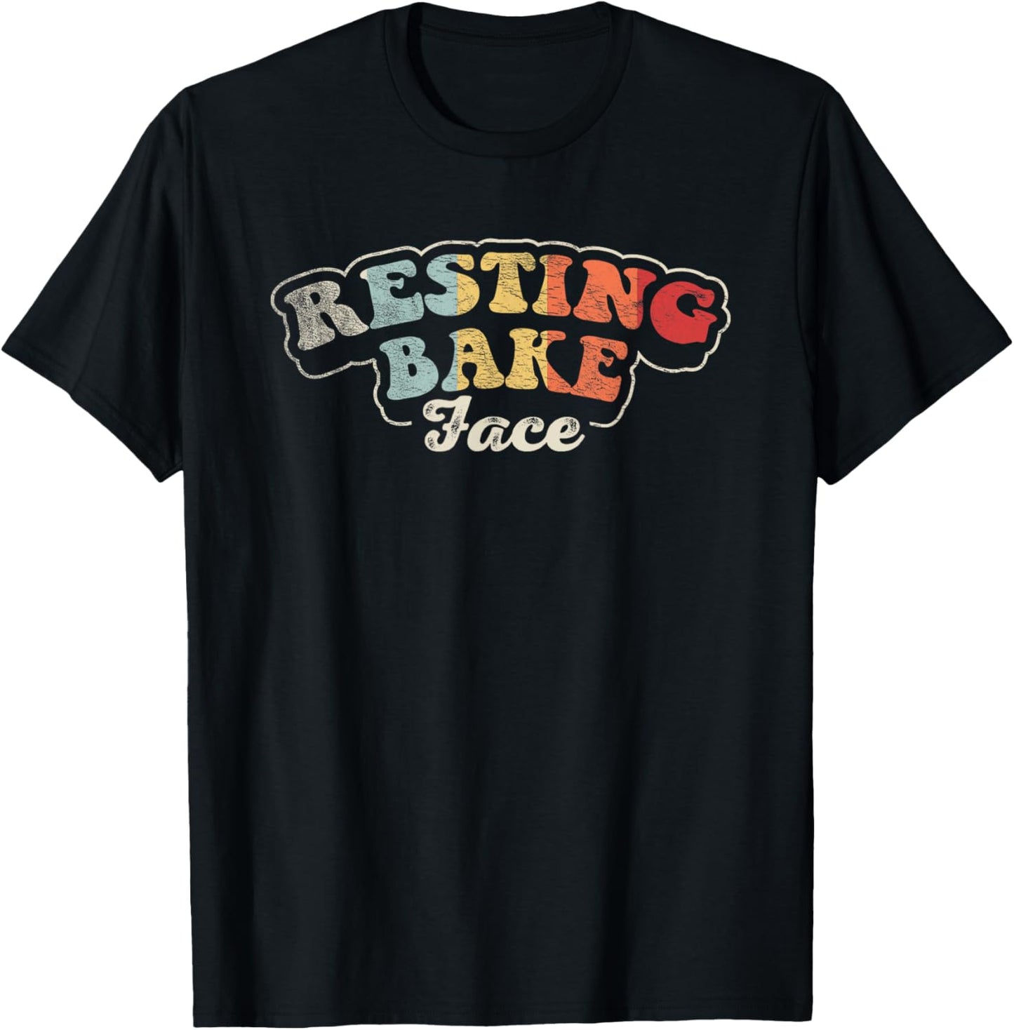 Retro Vintage Resting Bake Face Baking Cookie Funny Baker T-Shirt - T-Shirt | Black