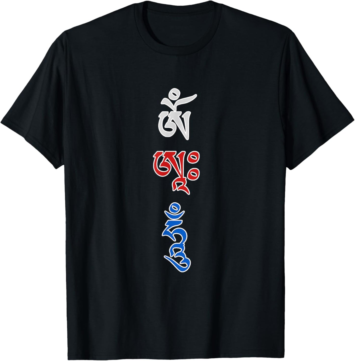 OM AH HUM Mantra Vajrayana T-Shirt - T-Shirt | Black