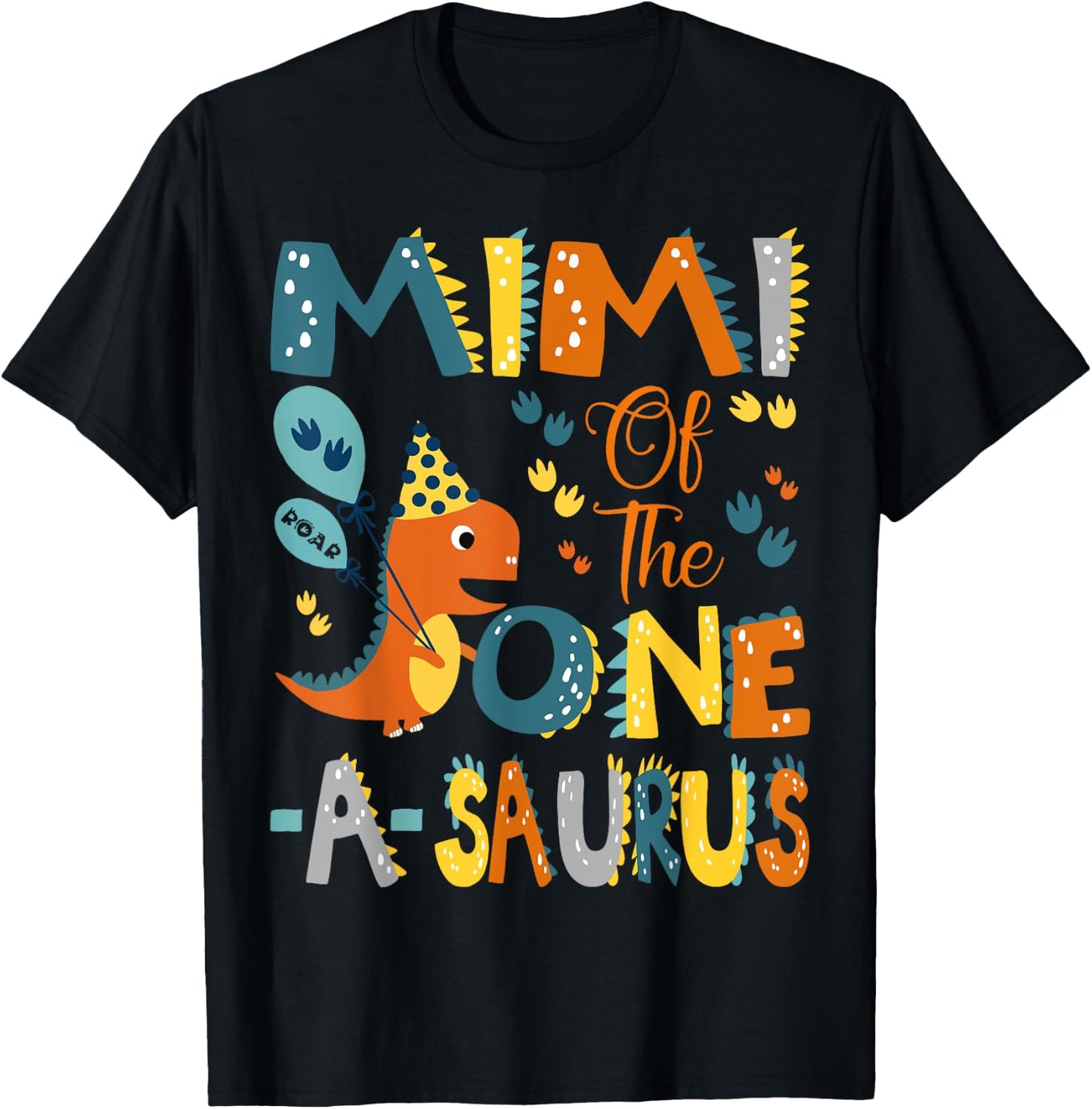 Mimi Of The One-A-Saurus 1St Birthday Dinosaur Party T-Shirt - T-Shirt | Black