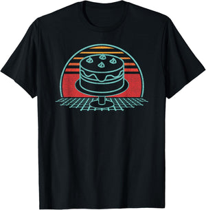 Cake Retro Foodie Vintage 80s Style Gift T-Shirt - T-Shirt | Black