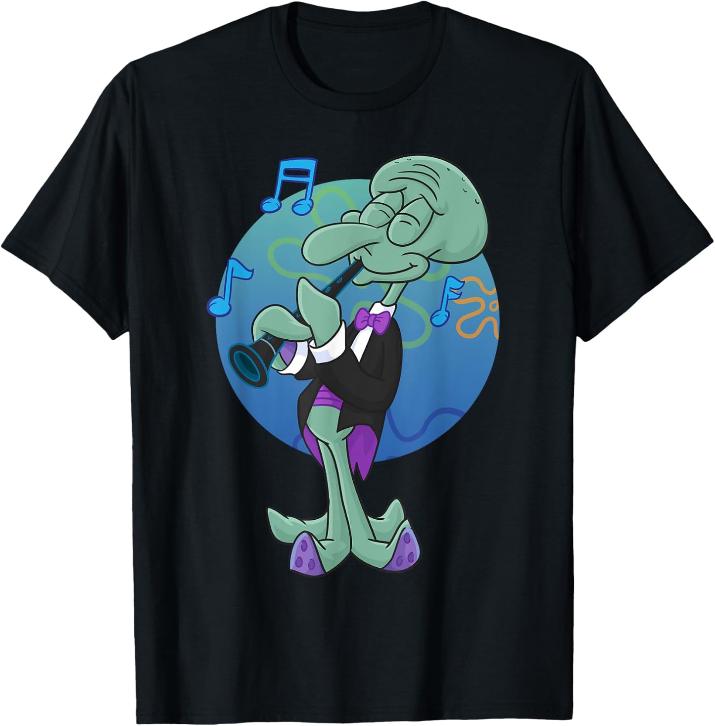 Mademark x SpongeBob SquarePants - Squidwards Playing "Clarry" The Clarinet T-Shirt - T-Shirt | Black
