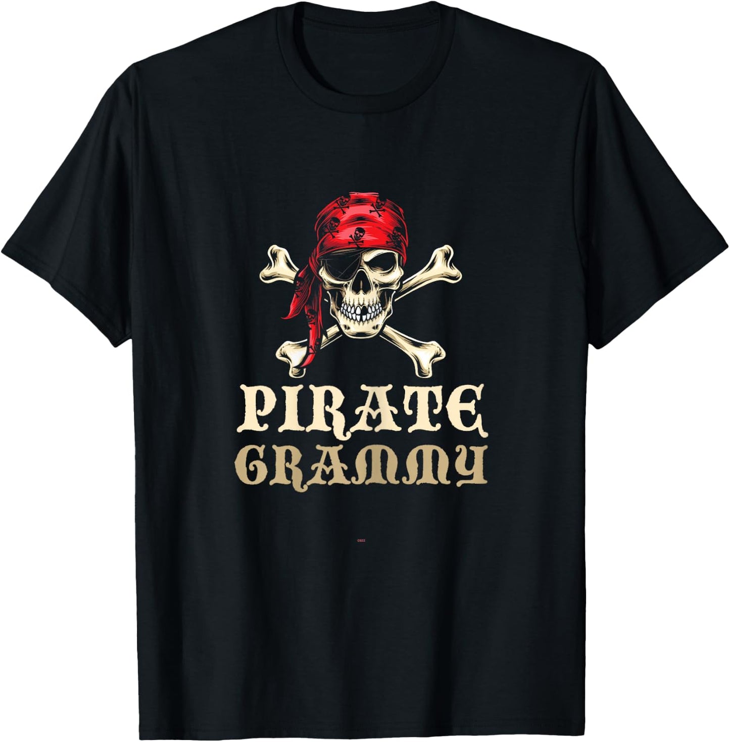 Pirate Grammy Skull Matching Grandma Halloween Costume T-Shirt - T-Shirt | Black