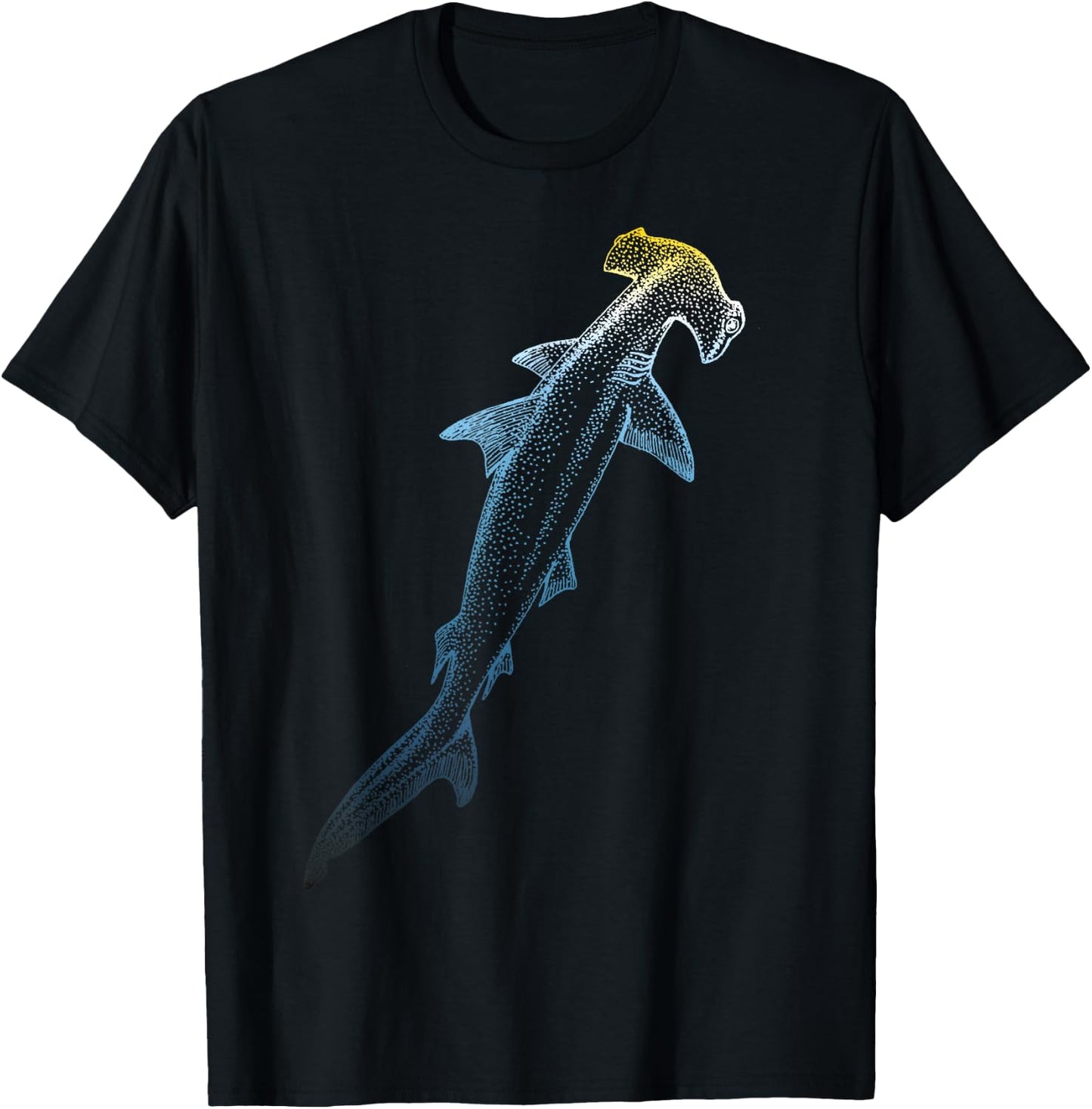 Beautiful Colors Swimming Hammerhead Shark Lovers T-Shirt - T-Shirt | Black