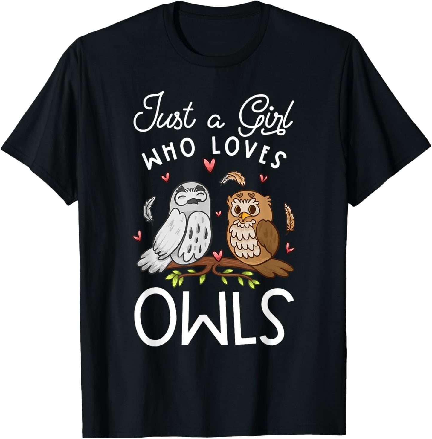 Owl Lover, Owl Keeper, Bird Lover, Girls Owl T-Shirt - T-Shirt | Black
