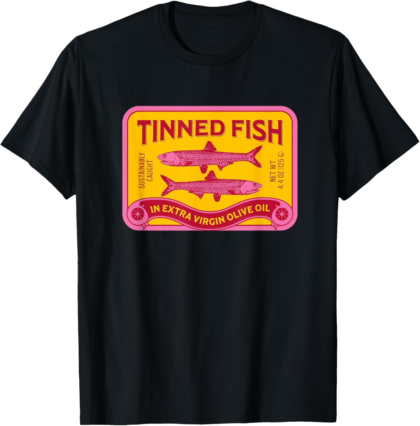 Tinned Fish, Tinned Sardines, Fish Lover Design T-Shirt - T-Shirt | Black