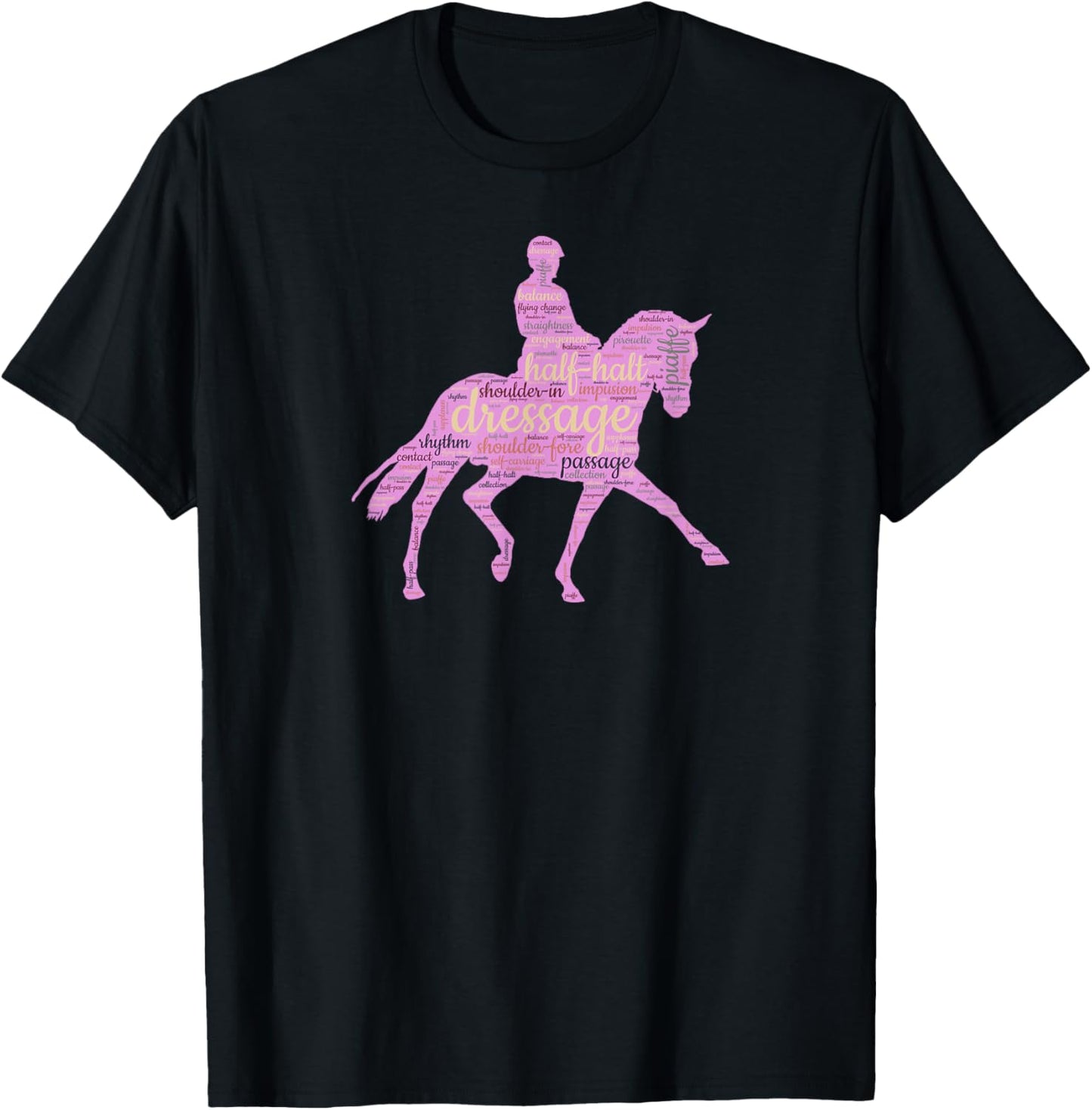 Dressage Gift Equestrian Horseback Riding Horse Show T-Shirt - T-Shirt | Black