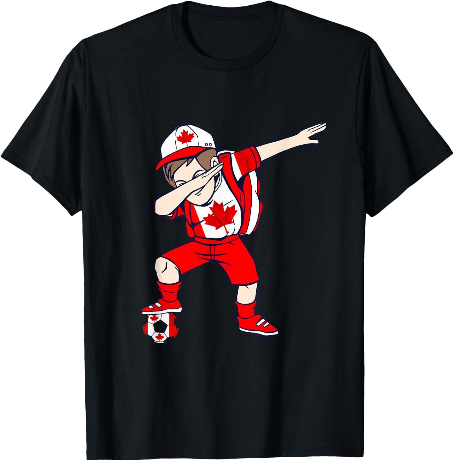 Canadian Soccer Team Dabbing Boy Canadian Roots Canada T-Shirt - T-Shirt | Black