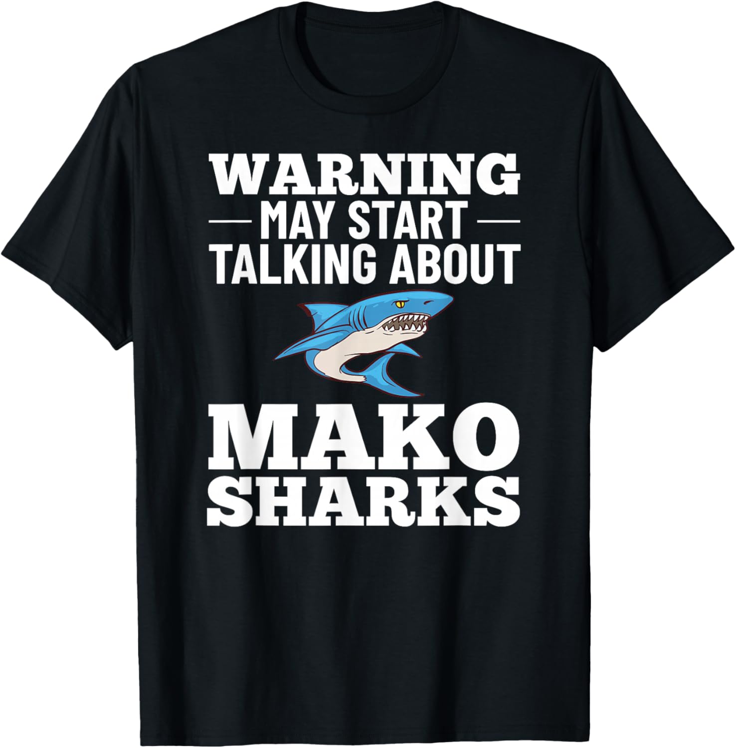 Mako Shark Animal Tooth Funny Ocean T-Shirt - T-Shirt | Black