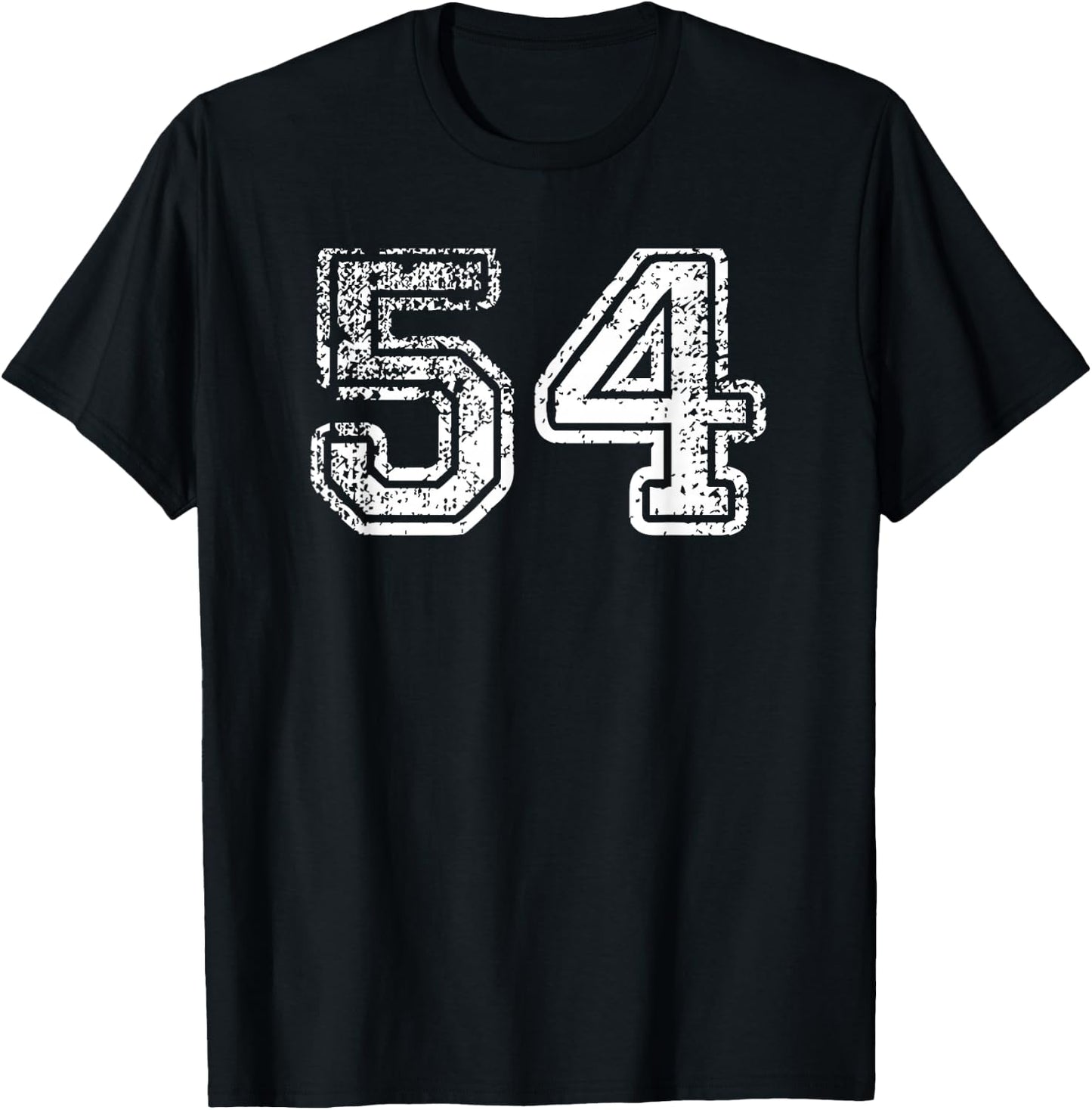 Number 54 Shirt Baseball Football Soccer Birthday T-Shirt - T-Shirt | Black