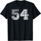 Number 54 Shirt Baseball Football Soccer Birthday T-Shirt - T-Shirt | Black