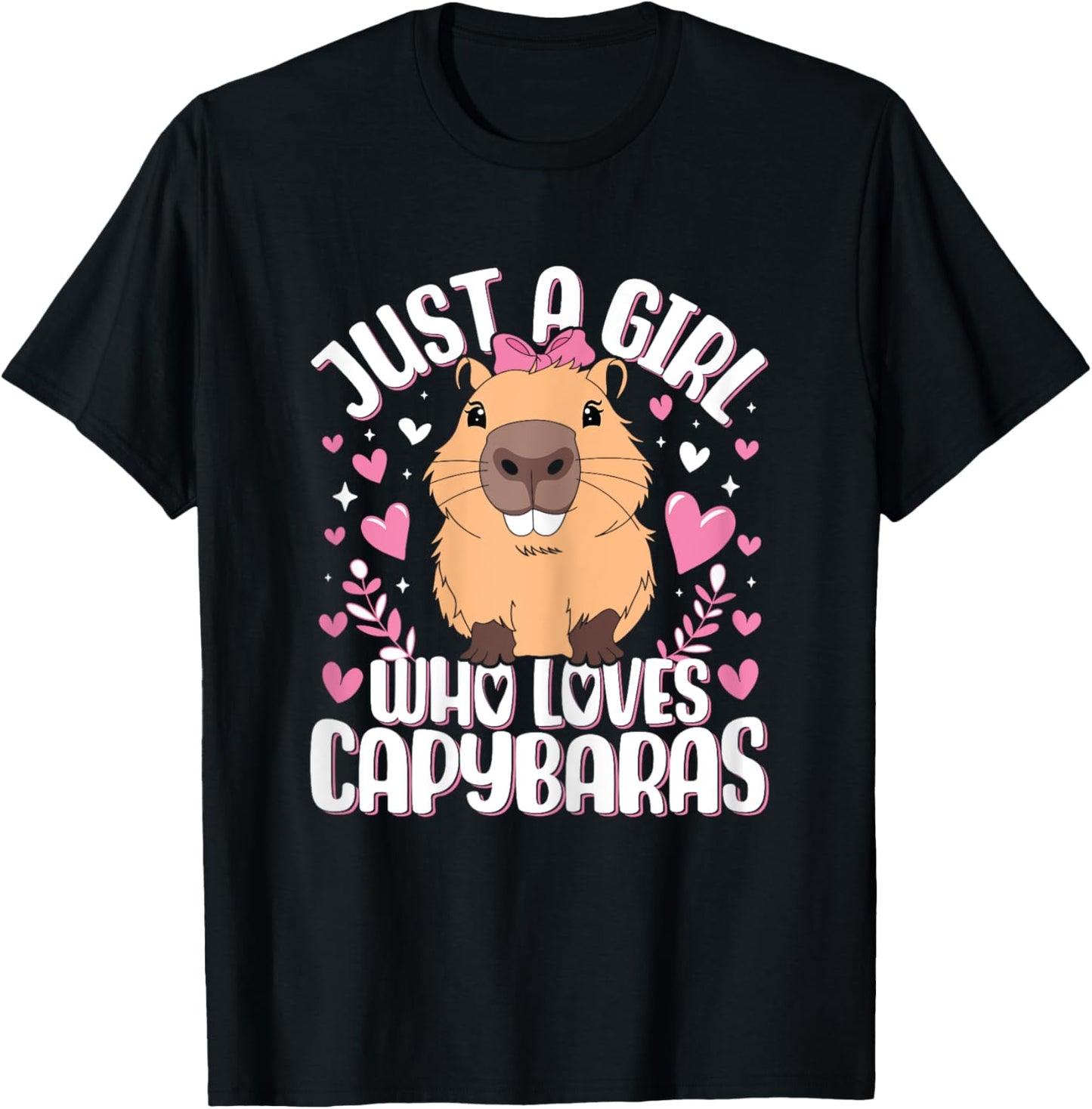 Just a Girl who loves Capybaras T-Shirt - T-Shirt | Black
