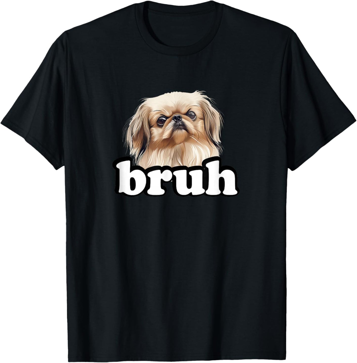 Cute Kids Bro Bruh Pekingese Dog Lover T-Shirt - T-Shirt | Black