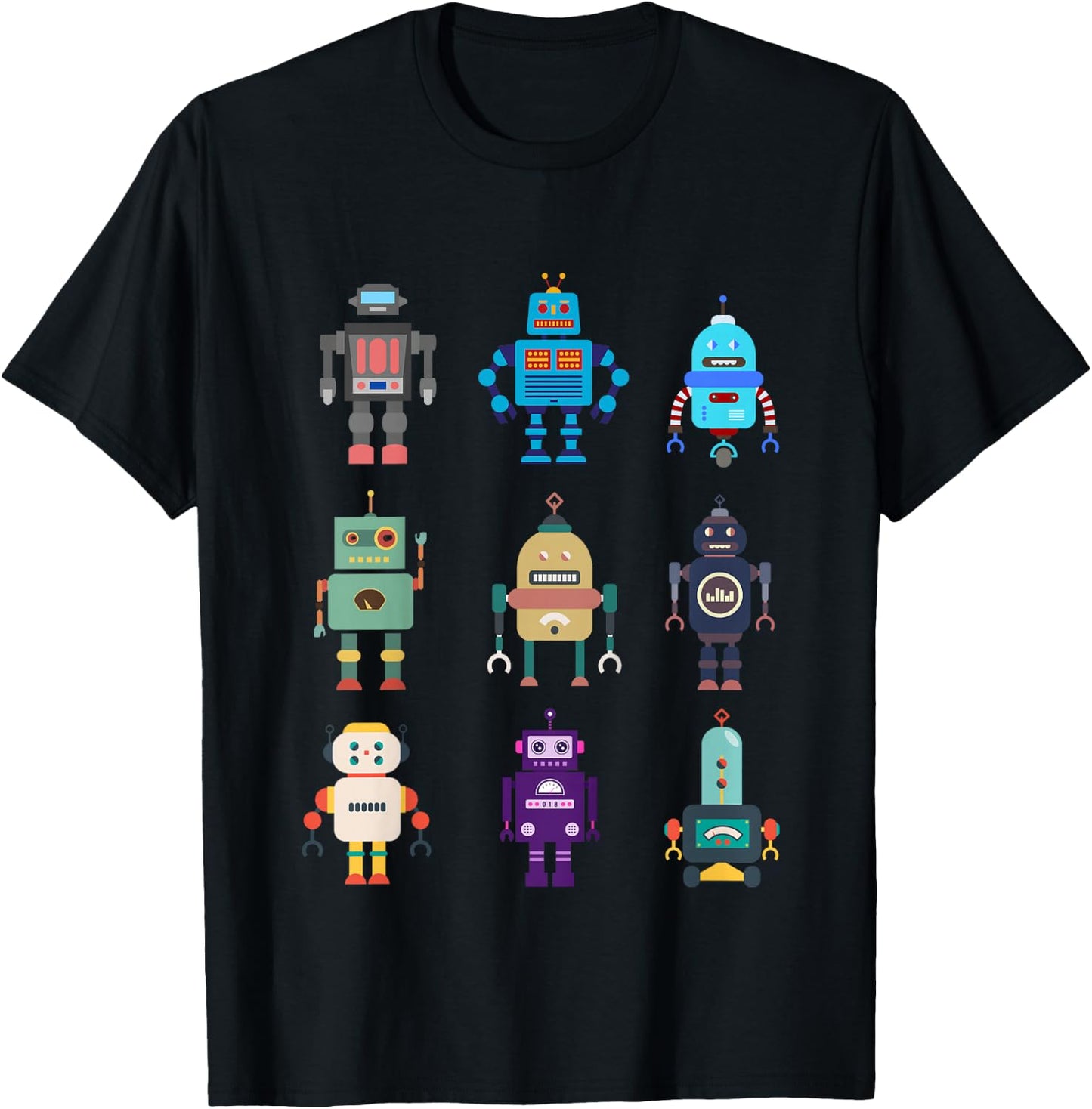 I Love Robot Gift All Ages Robotic Kids Girls Boys Robot T-Shirt - T-Shirt | Black