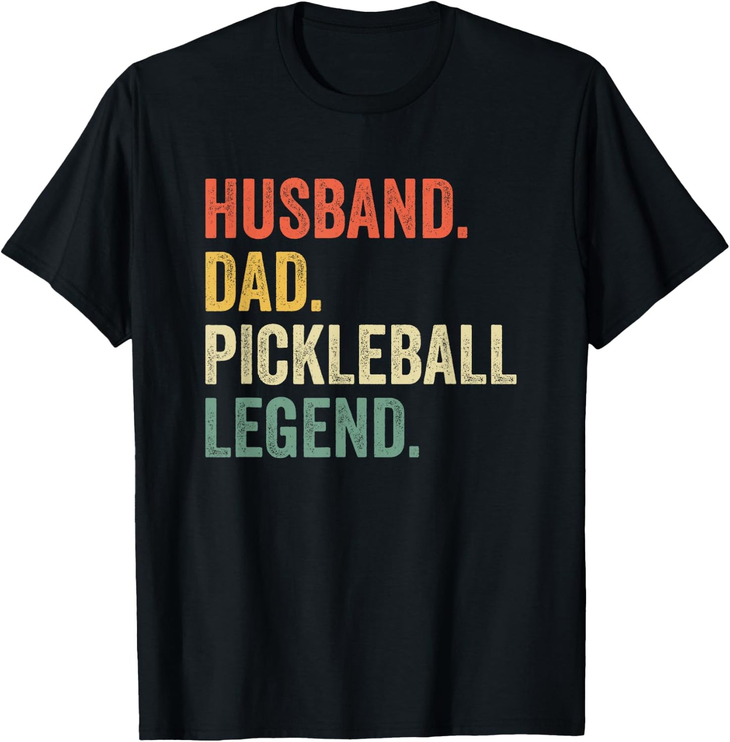 Pickleball Funny Husband Dad Legend Vintage Father's Day T-Shirt - T-Shirt | Black