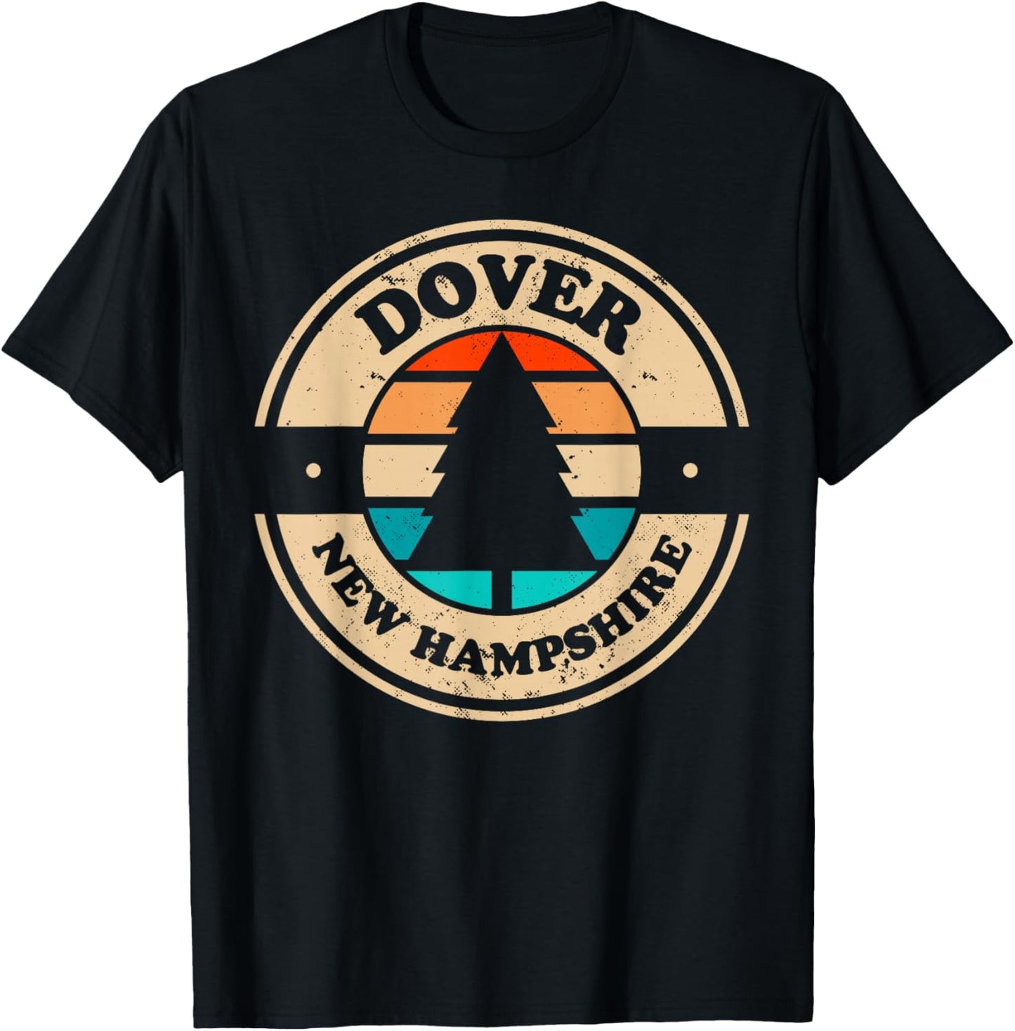 Dover New Hampshire NH Vintage Graphic Retro 70s 80s T-Shirt - T-Shirt | Black