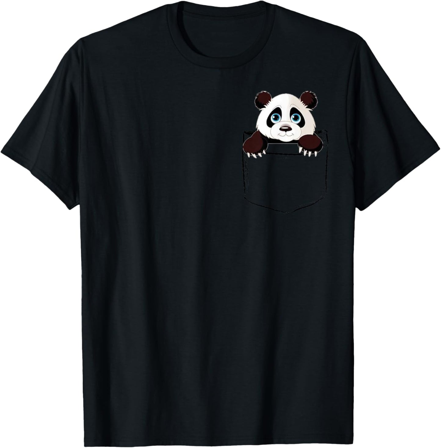Cute Panda In Pocket Giant Bear Animal Lover Boys Girls T-Shirt - T-Shirt | Black