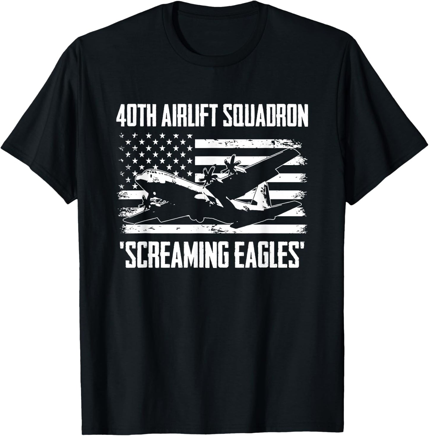 40th Airlift Squadron Screaming Eagles T-Shirt - T-Shirt | Black