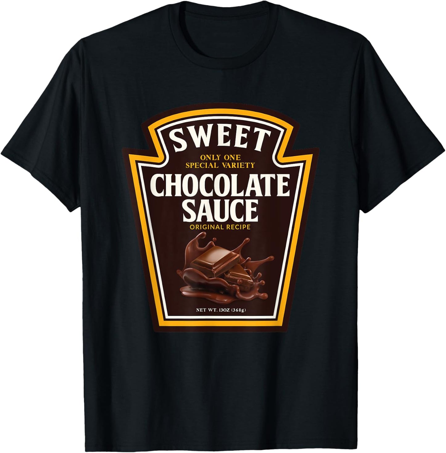 Sweet Chocolate Sauce Funny Bottle Label Condiment design T-Shirt - T-Shirt | Black