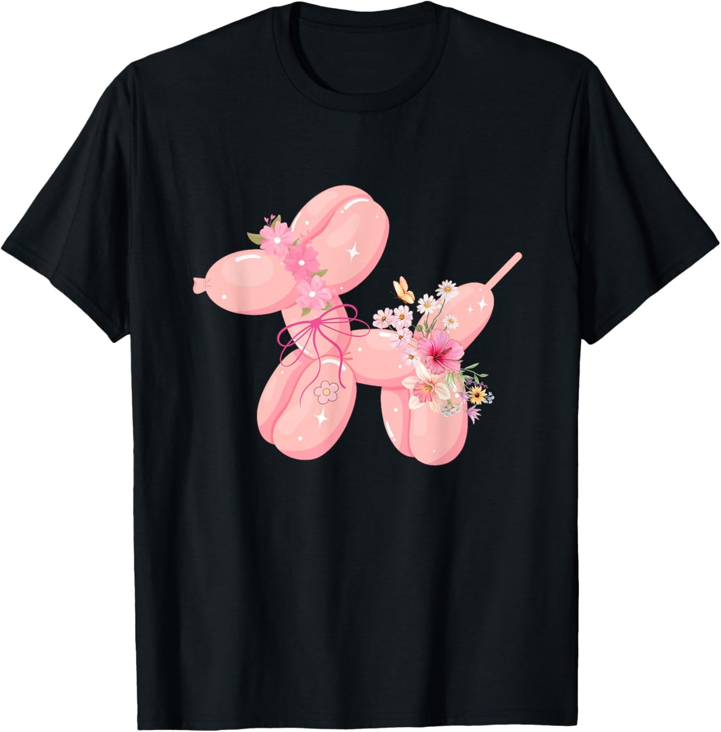 with Floral Crown | Spring Aesthetic Women Kids T-Shirt - T-Shirt | Black