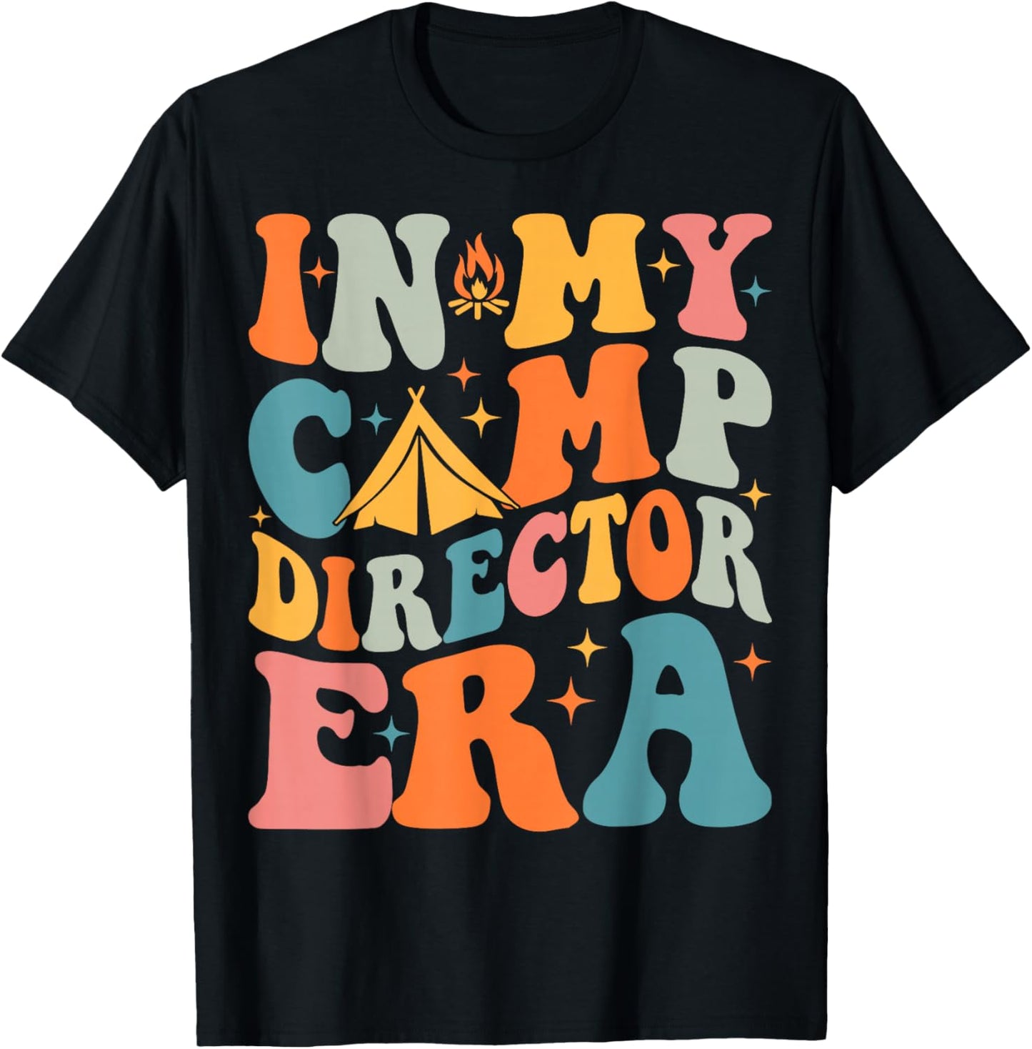 In My Camp Director Era Groovy Summer Camp Director T-Shirt - T-Shirt | Black