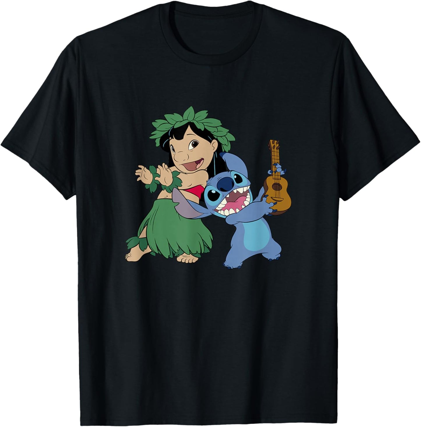 Disney Lilo & Stitch Hawaiian Tropical Hula Lessons Duo T-Shirt - T-Shirt | Black