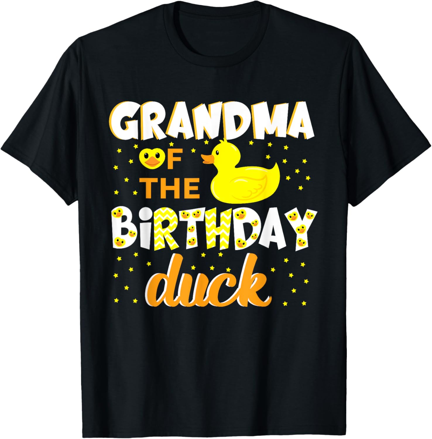 Grandma Of The Birthday Duck Yellow Duck Birthday Fun T-Shirt - T-Shirt | Black