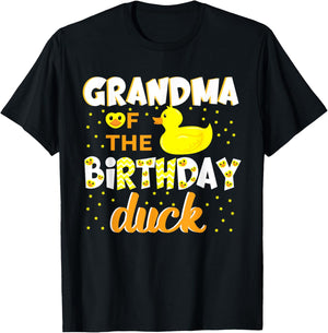 Grandma Of The Birthday Duck Yellow Duck Birthday Fun T-Shirt - T-Shirt | Black