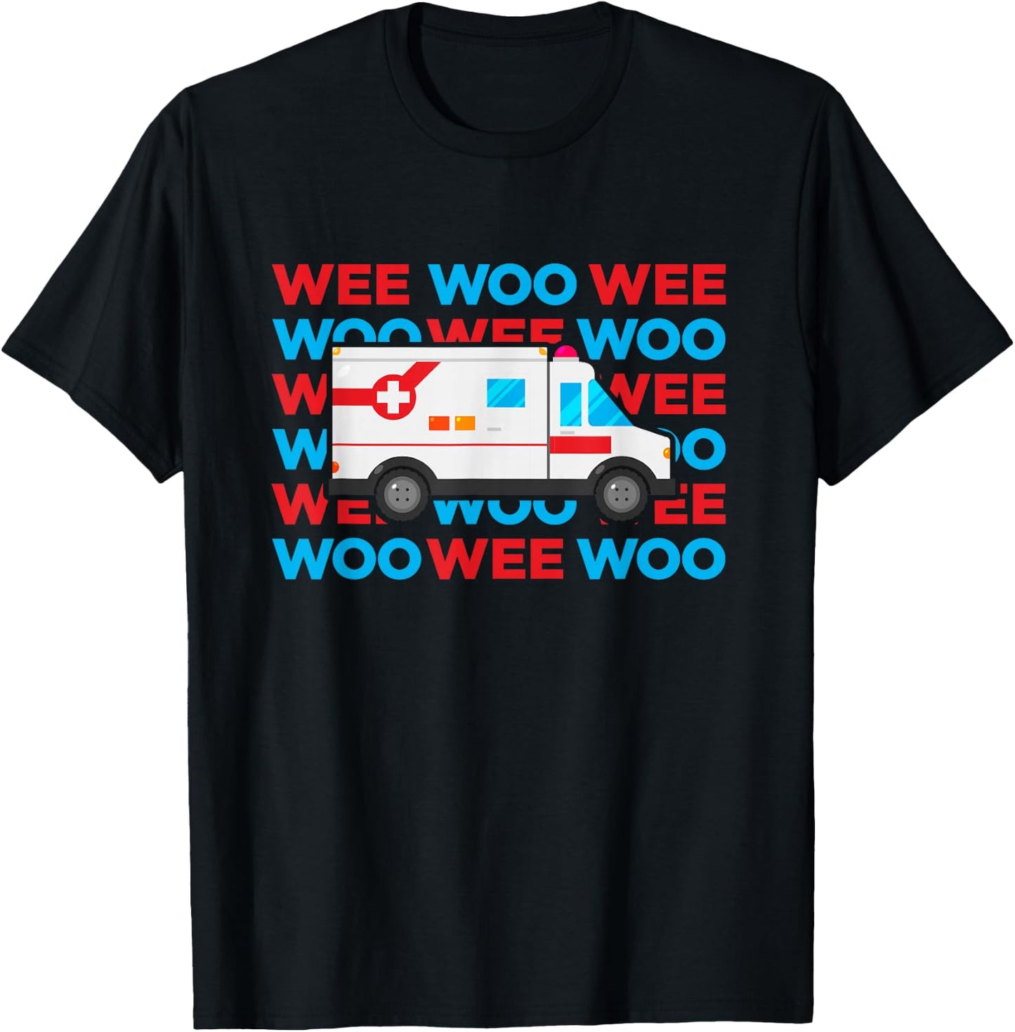 Ambulance EMT Paramedic for Kids Wee Woo Emergency T-Shirt - T-Shirt | Black