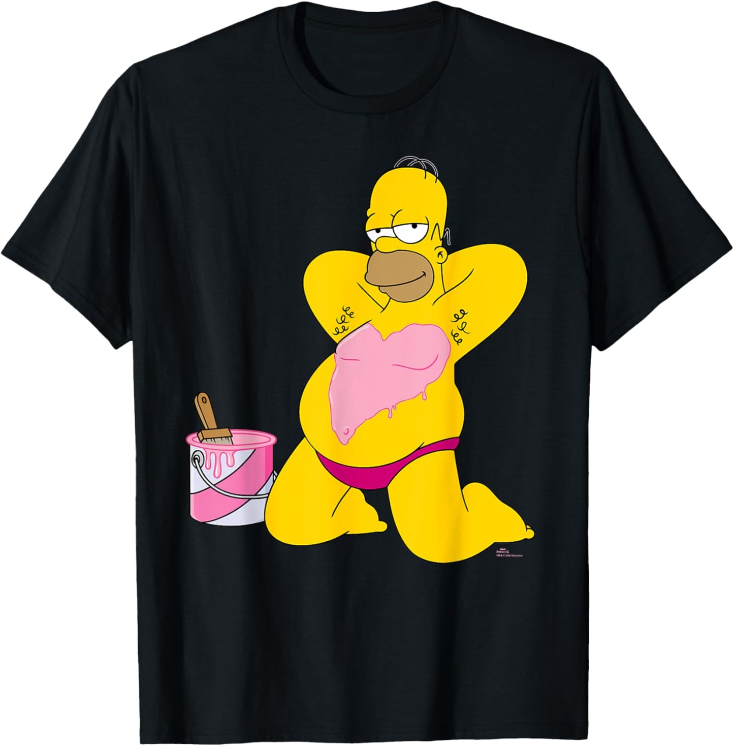 The Simpsons Homer Simpson Big Pink Heart Valentine’s Day T-Shirt - T-Shirt | Black
