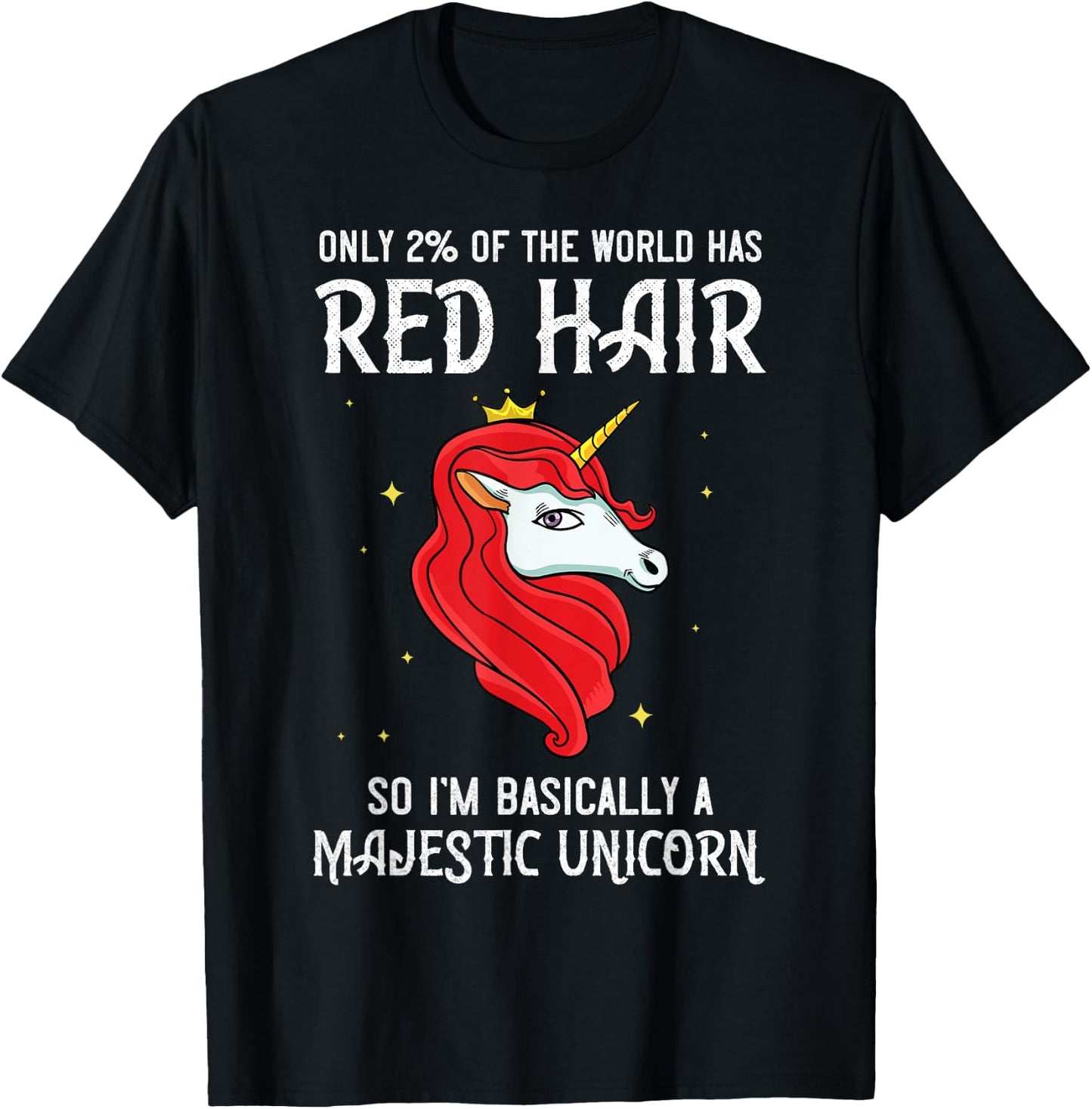 Red Hair Unicorn Redhead Funny Red Headed T-Shirt - T-Shirt | Black