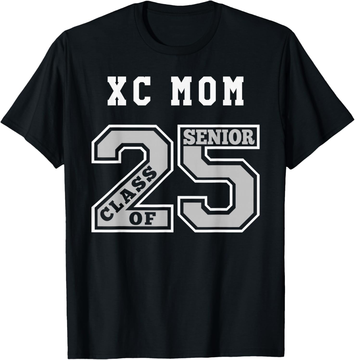 Senior Cross Country Mom 2025 - Groovy Xc Mom Senior 25 2 T-Shirt - T-Shirt | Black