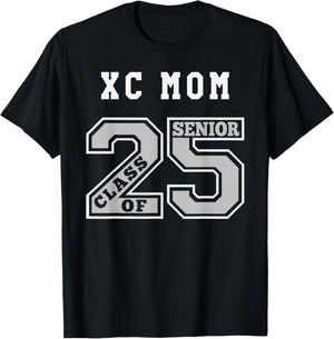 Senior Cross Country Mom 2025 - Groovy Xc Mom Senior 25 2 T-Shirt - T-Shirt | Black