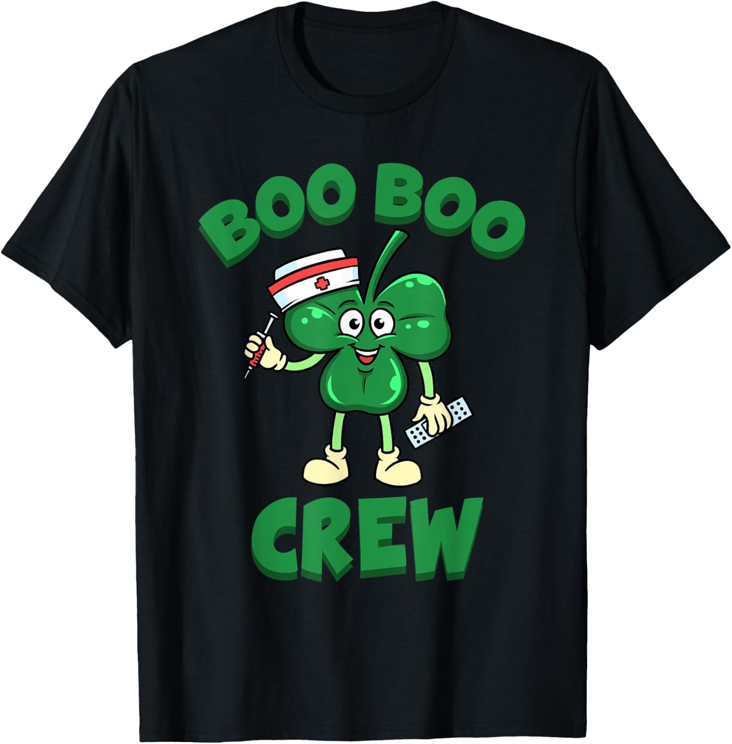 St Patrick's Day Nurse Shirt Boo Boo Crew Green Lucky T-Shirt - T-Shirt | Black
