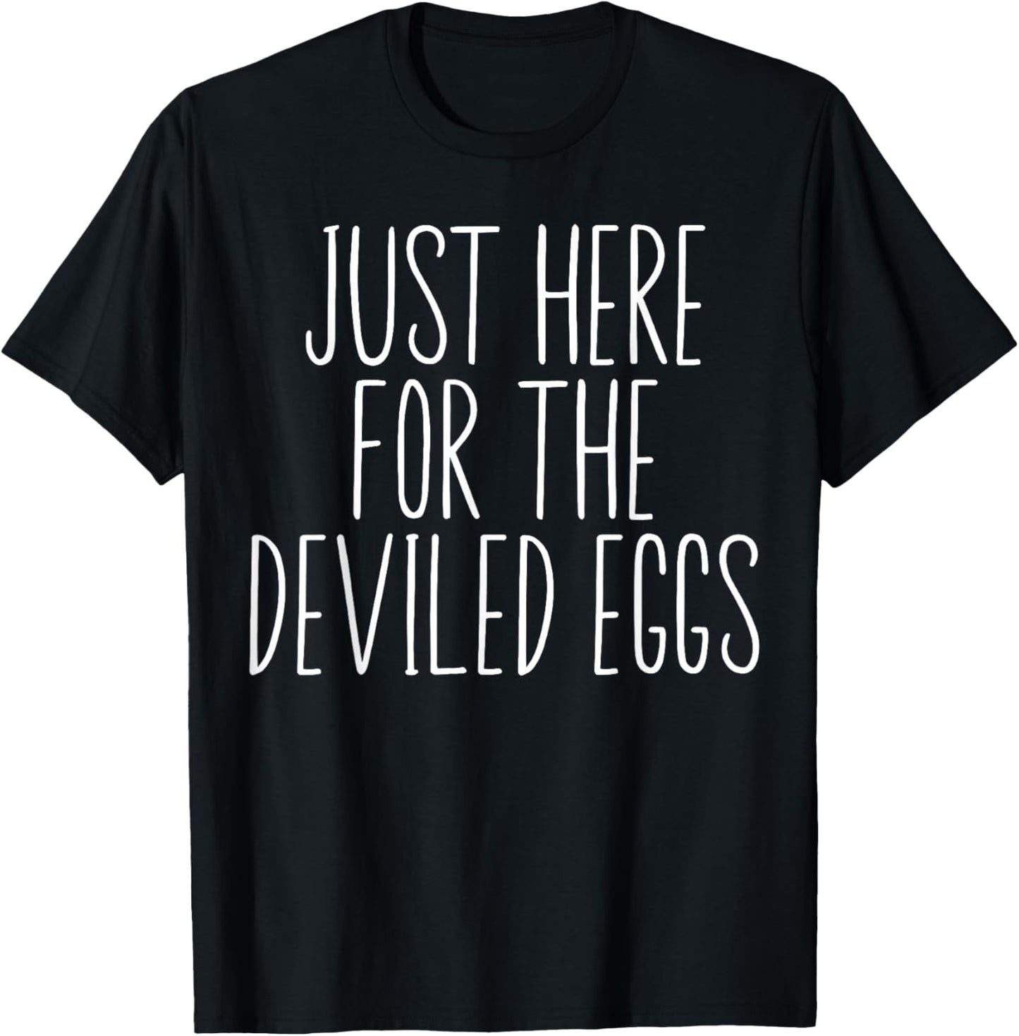 Just Here for The Deviled Eggs Thanksgiving Couple Matching T-Shirt - T-Shirt | Black