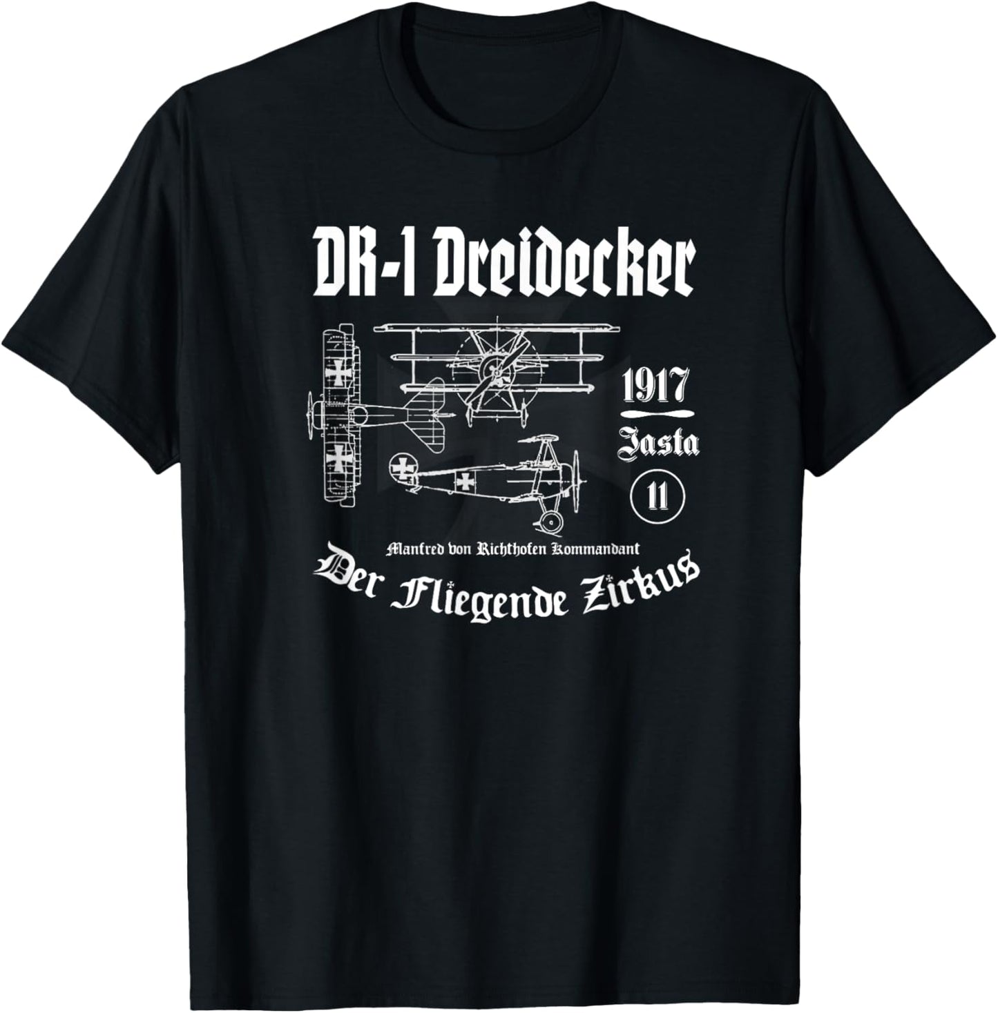 Fokker DR-1 Dreidecker T-Shirt - T-Shirt | Black