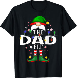 The Dad Elf Christmas Family Pajama Party T-Shirt - T-Shirt | Black